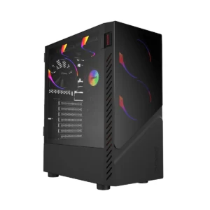 Gabinete Gamer Set Black Vulcan - Lateral Em Vidro - Pcyes